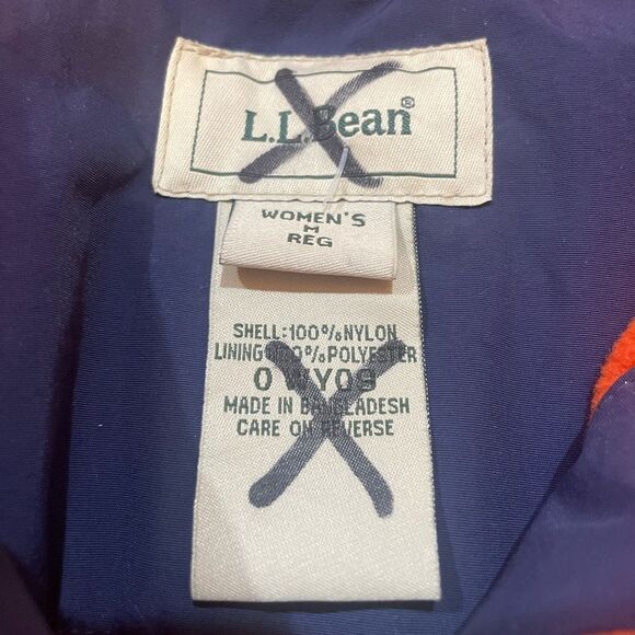 LL Bean Vest Fleece Lined Navy and Orange Womens Size Medium - Picture 9 of 12